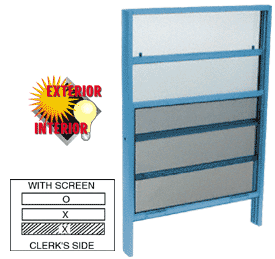 C.R. Laurence CRL Painted Vertical Sliding Service Windows with 1/4&quot; Glass and Screen | SW1214P