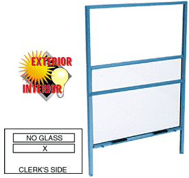 C.R. Laurence CRL Painted Vertical Sliding Service Window for Surface or Pocket Installation with 1/4&quot; Glass No Screen | SW1414P
