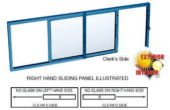 C.R. Laurence CRL Painted Horizontal Sliding Service Window X- or -X Format with 1/8&quot; Glass No Screen | SW1618P