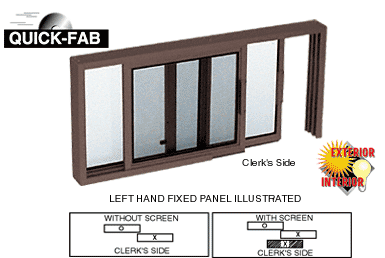 C.R. Laurence CRL Duranodic Bronze Horizontal Sliding Service Window XO or OX Format with 1/8&quot; Glass Only No Screen | SW1818DU