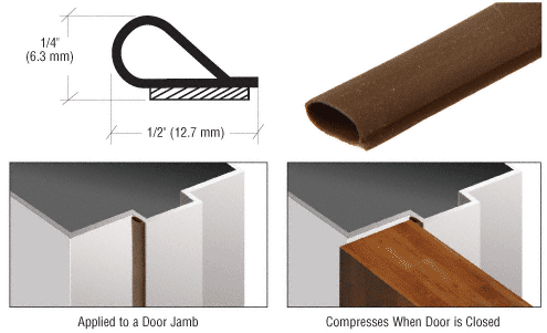 CRL Brown Self-Adhesive Weatherstrip - 17  ft. Roll  | SW250BR17