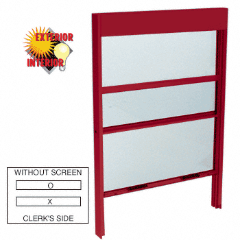C.R. Laurence CRL Custom Kynar Painted Vertical Sliding Service Windows with Sash Balances and 1/4&quot; Glass No Screen | SWB1014K