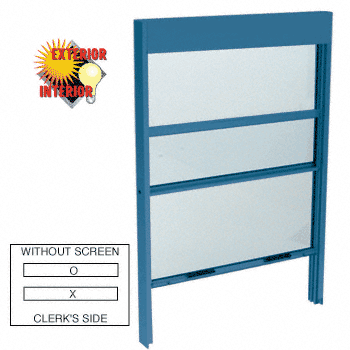 C.R. Laurence CRL Custom Powder Painted Vertical Sliding Service Windows with Sash Balances and 1/4&quot; Glass No Screen | SWB1014P
