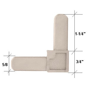 C.R. Laurence CRL 1/4&quot; Beige Square Cut Frame Corner - 100 pack | SWSC14BGE