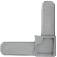 C.R. Laurence CRL 3/8&quot; Gray Square Cut Frame Corner - 100 pack | SWSC38GRY