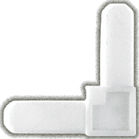 C.R. Laurence CRL 1/4&quot; White Square Cut Frame Corner - 100 pack | SWSC14W