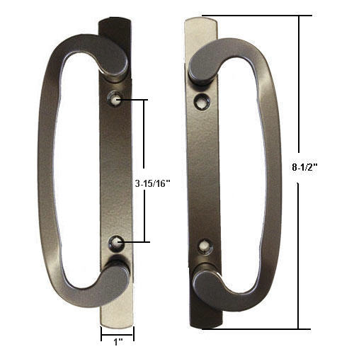 TechnologyLK Sliding Glass Patio Door Dummy Handle Set, Mortise Type, Bronze, 3-15/16&quot; Screw Holes | 13284DBZ