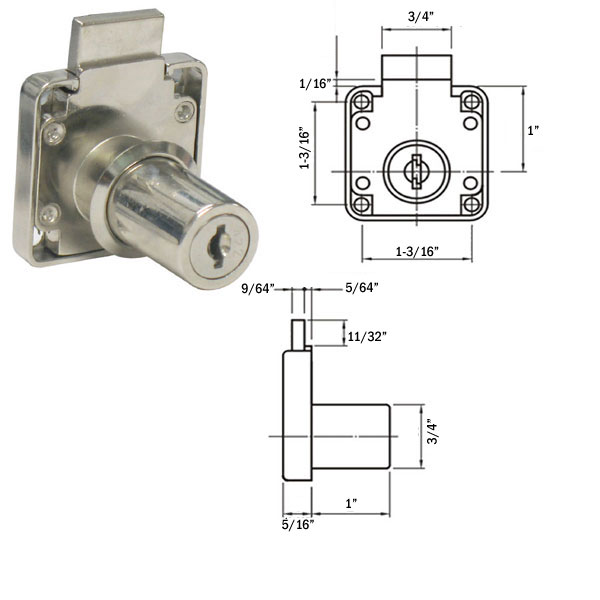 Nickel Deadbolt Lock for Glass Doors | DEL1020