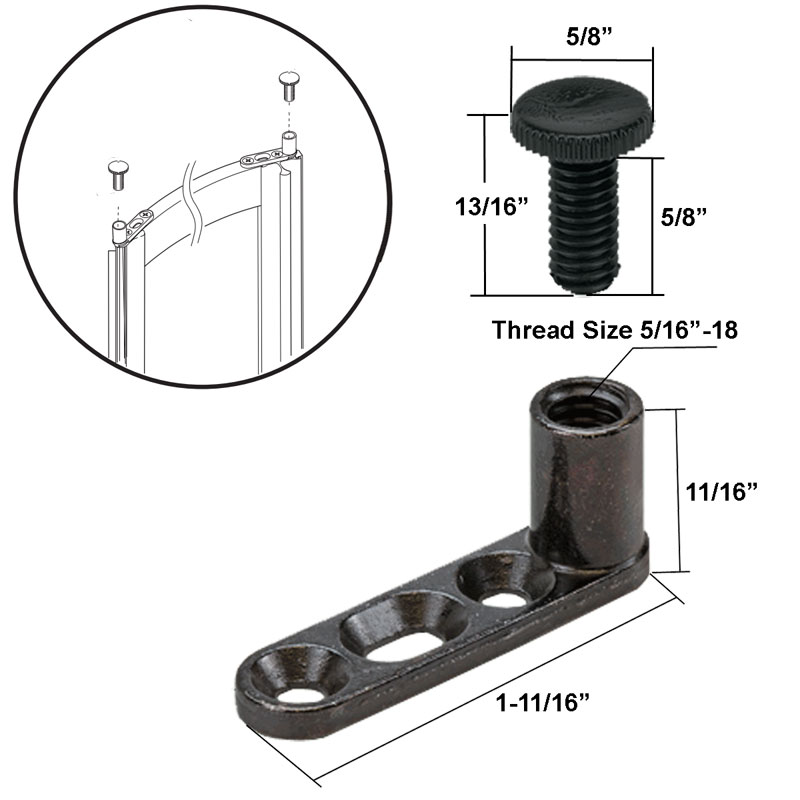 Replacement Pivot Bracket Assembly for Swing Shower Doors | BDSP