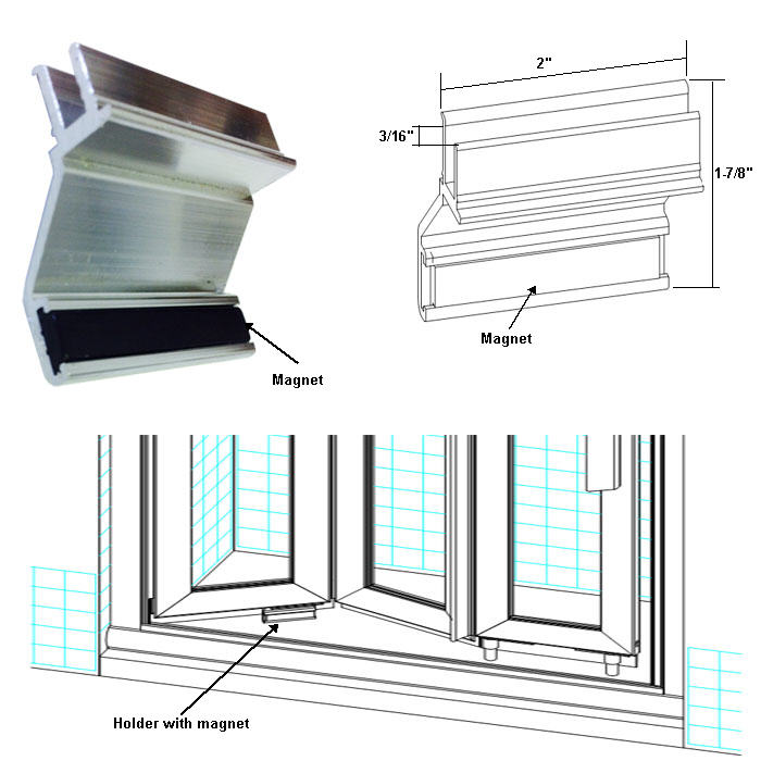 Shower Door Holder with Magnet for Framed Bi-Fold Shower Doors | HM34