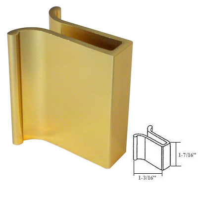 Brite Brass Frameless Shower Door Slip-On Finger Pull | SDFP118202