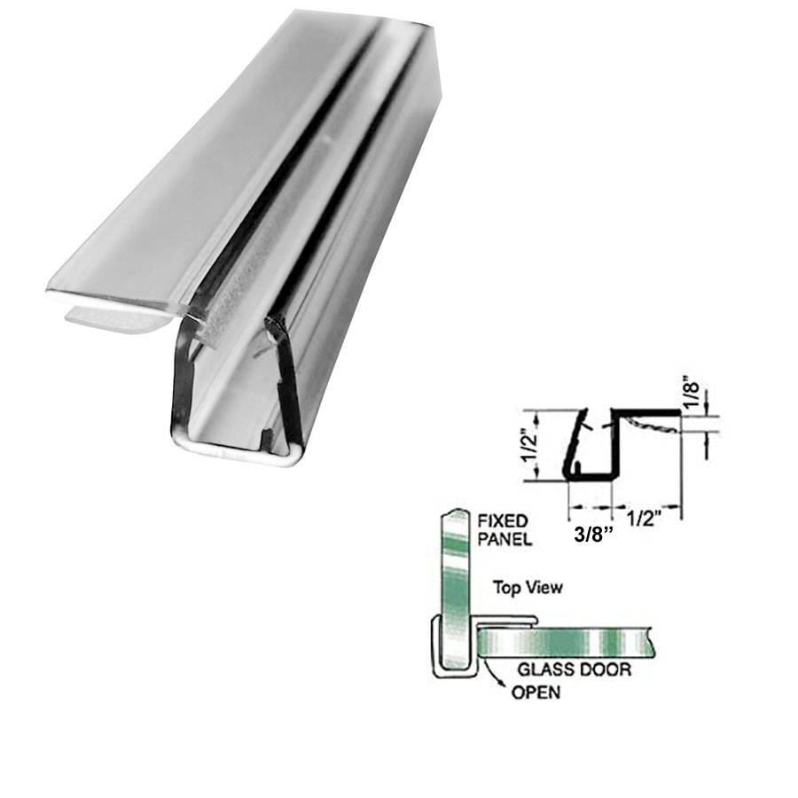 Gordon Glass &quot;H&quot; Panel Seal with Vinyl Cushion Fin for 90 Degree Application for 3/8&quot; Glass - 73 in long | CSS3873