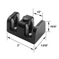 Gordon Glass&#174; Black Finish Shower Door Bottom Guide for Frameless Bypass Shower Enclosures up to 3/8" Thick Glass