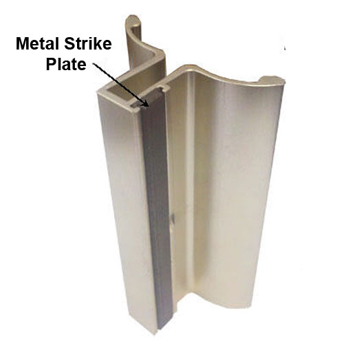4&quot; Frameless Shower Door Handle with Metal Strike Plate - Brushed Nickel Finish | FSDH4BNMP