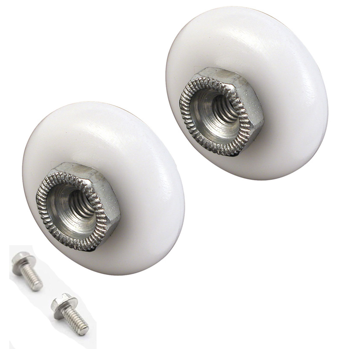 TechnologyLK 7/8&quot; Oval Edge Nylon B.B. Shower Door Roller with Threaded Hex Hub - Package | M6002