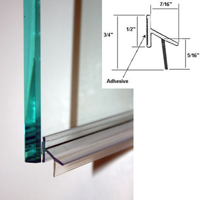 Clear Polycarbonate Shower Door Drip Rail w/ VHB Tape for Frameless Shower Doors - 30 in long | SDS5336