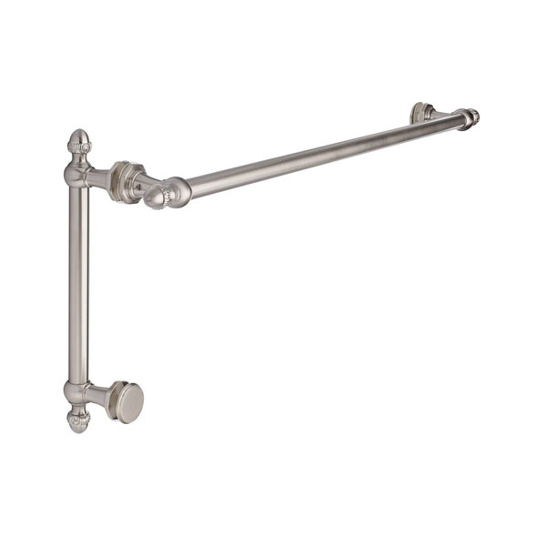 Sonata 24&quot; Cuttable Towel Bar and 8&quot; Pull Shower Door Combination with Rosettes - Brushed Nickel | SO24TB8PBN