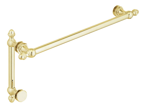 Sonata 24&quot; Cuttable Towel Bar and 8&quot; Pull Shower Door Combination with Rosettes - Polished Brass | SO24TB8PPB