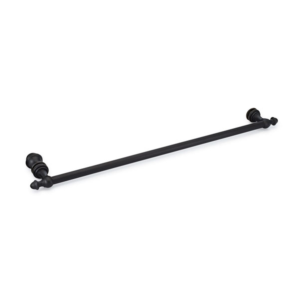 Symphony Cuttable Towel Bar and X Knob Shower Door Combination with Rosette - Matte Black | S24TBKMB