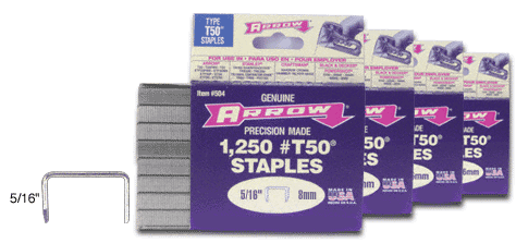 C.R. Laurence CRL 5/16&quot; Arrow Precision Made T50 Staples | T50516