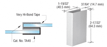 C.R. Laurence CRL Interlocking Panel Retainer Clip for Track Assembly - Package | TA40