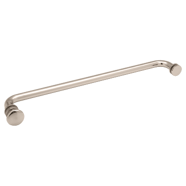 CRL Polished Nickel 18&quot; Towel Bar With Traditional Knob | TBCT18PN