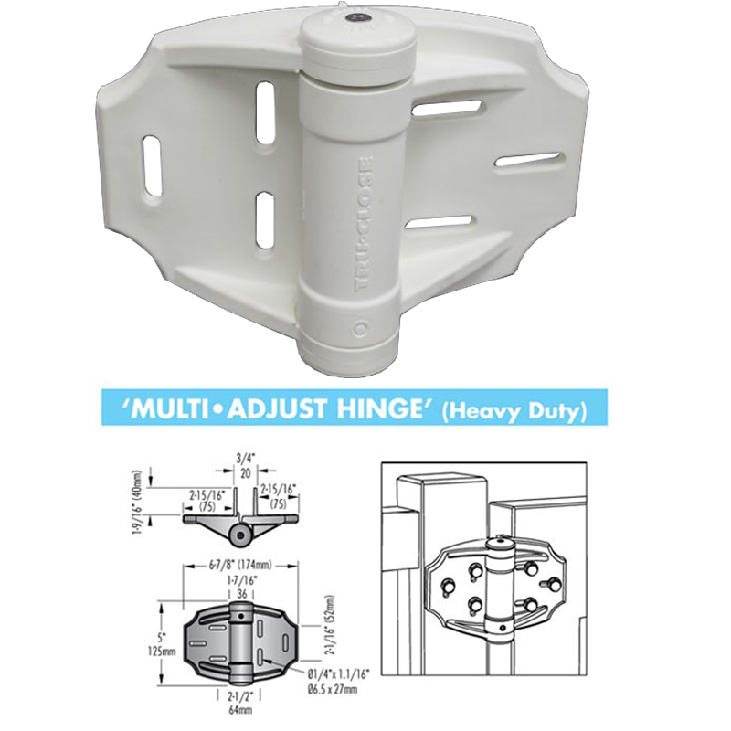 Gordon Glass Co. Gordon Glass&amp;#174; White Heavy Duty Tru-Close Self-Closing Multi-Adjust Hinges - Pair | TCHDMA1WT