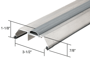 C.R. Laurence CRL Aluminum Saddle Threshold With Vinyl Cap 3-1/2&quot; Wide 1-1/8&quot; High - 73 in long | TH007AV72