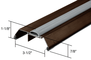 C.R. Laurence CRL Dark Bronze Saddle Threshold With Vinyl Cap 3-1/2&quot; Wide 1-1/8&quot; High - 73 in long | TH007DV72