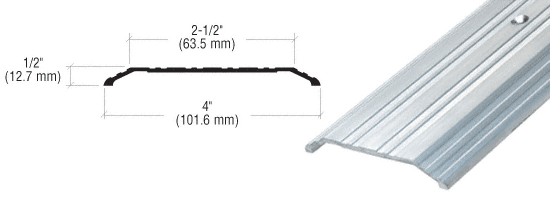 C.R. Laurence CRL Aluminum Saddle Threshold 4&quot; Wide 1/2&quot; High - 73 in long | TH014A72