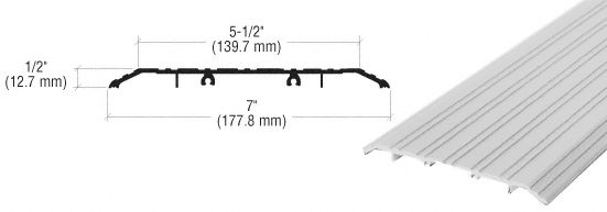 C.R. Laurence CRL Aluminum Saddle Threshold 7&quot; Wide 1/2&quot; High - 73 in long  | TH017A72