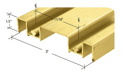 Mirror Door Track, Brite Gold Anodized | Closet and Wardrobe Door Tracks and Hardware | TH105BG | TH105BG
