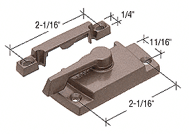 Bronze Sash Lock With Lugs, 11/16&quot; Backset, 2-1/16&quot; Mounting Holes | TH23086 | TH23086