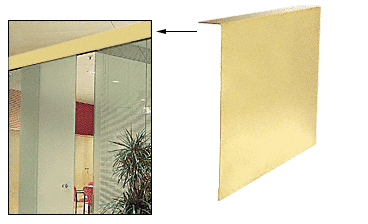 C.R. Laurence CRL Polished Brass Clad 1&quot; X 7-1/4&quot; Custom &quot;L&quot; Cover for Top Hung Track | THC1PBC