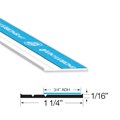 Gordon Glass® White 1-1/4" TRIMQUICK Flat Vinyl, 48" Long, Pack of 4