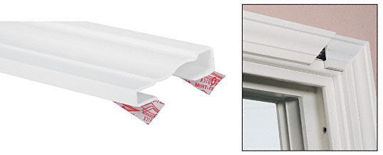 C.R. Laurence CRL White TrimQuick 2-1/4&quot; Vinyl Window Casing - 12 ft Long | TQ356W