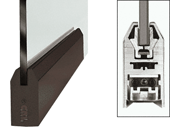 C.R. Laurence CRL Duranodic Bronze 9-1/2&quot; Door Rail Tapered Style for 1/2&quot; Glass without Lock | DR4TDU12P