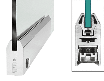 C.R. Laurence CRL Polished Stainless 9-1/2&quot; Door Rail Tapered Style for 3/8&quot; Glass with Lock | DR4TPS38PL