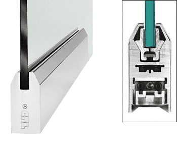 C.R. Laurence CRL Polished Stainless 9-1/2&quot; Door Rail Tapered Style for 3/8&quot; Glass without Lock | DR4TPS38P