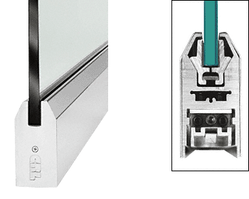 C.R. Laurence CRL Polished Stainless 4&quot; Custom Length Tapered Style Door Rail without Lock for 3/4&quot; Glass | DR4TPS34C
