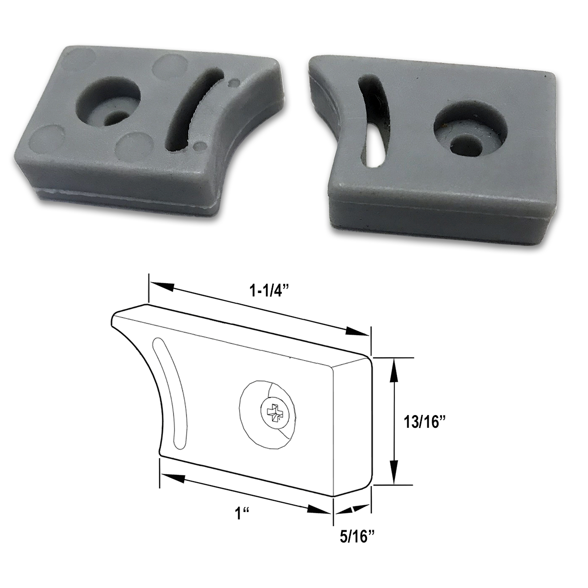 Gordon Glass™ Top or Bottom Guide Rail Bumper Stopper for Frameless Glass Sliding Shower Doors  | MNY2