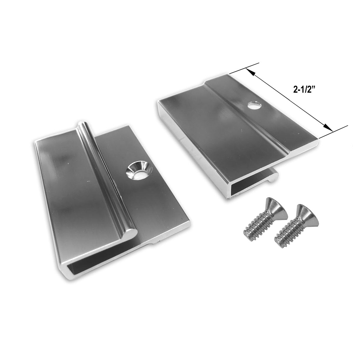 Gordon Glass™ Chrome Finish Towel Bar Base Brackets for Frameless Shower Doors 1/8&quot;, 5/32&quot;, 3/16&quot; and 1/4&quot; Thick - Pack of 2 | BTBF