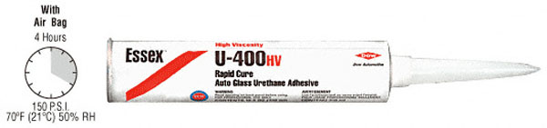 CRL Essex™ U400HV Rapid Cure High Viscosity Urethane Black Adhesive - Cartridge 10.5 oz. (310.5 ml) - Case Quantity 10 | U400HV