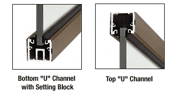 C.R. Laurence CRL Custom Length Oil Rubbed Bronze &quot;U&quot; Channel with Roll-In Top Load Gasket | UC0RB3812CL