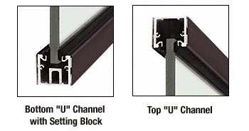 C.R. Laurence CRL Custom Length Duranodic Bronze &quot;U&quot; Channel with Roll-In Top Load Gasket | UCDU3812CL