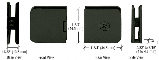 CRL Oil Rubbed Bronze Junior Traditional Style Fixed Panel U-Clamp | UC660RB