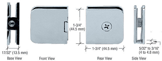 CRL Brushed Nickel Junior Traditional Style Fixed Panel U-Clamp | UC66BN