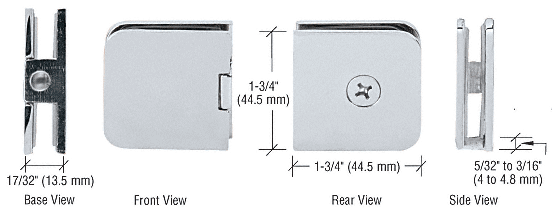 CRL Polished Chrome Junior Traditional Style Fixed Panel U-Clamp | UC66CH