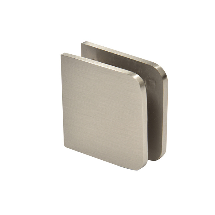 CRL Brushed Nickel Traditional Style Fixed Panel U-Clamp | UC77BN