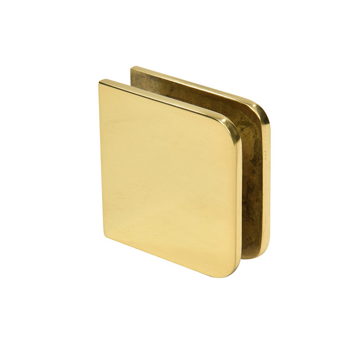CRL Polished Brass Traditional Style Fixed Panel U-Clamp | UC77BR